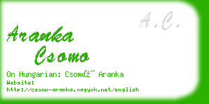 aranka csomo business card